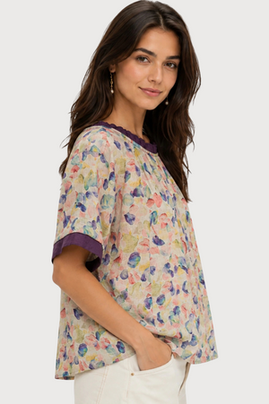 JJ Sisters Petal Viscose Top in Purple