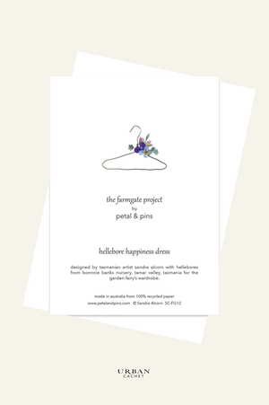 petal & pins hellebore happiness dress greeting card
