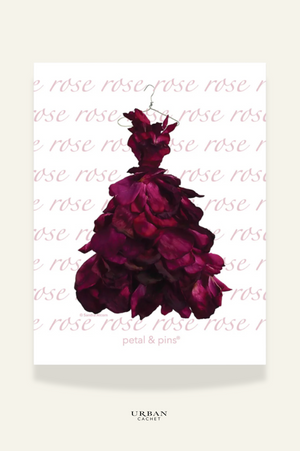 petal & pins Red Wine Rose gown tea towel