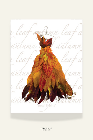 petal & pins Autumn leaf dress tea towel