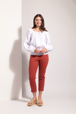 Foil Fuss Free Taper Trapeze Capri Pant in Bosa Nova