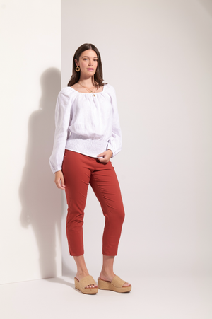 Foil Fuss Free Taper Trapeze Capri Pant in Bosa Nova