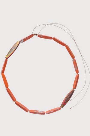 Enhance Accessories Oblong Necklace in Orange