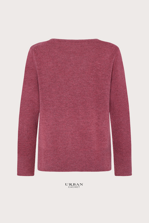 Mansted Denmark Minoa Lambswool Crew Link Trim in Soft Pink