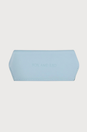 FOX and LEO Slimline Glasses Case in Sky Blue