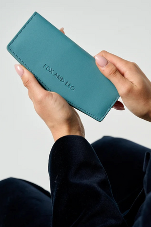FOX and LEO Swallet Slimline Wallet in Teal