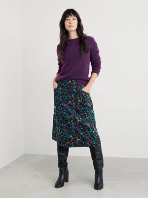 Seasalt Cornwall Forest View Skirt in Illuminated Garden Onyx
