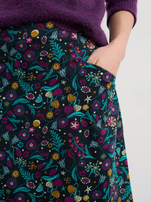 Seasalt Cornwall Forest View Skirt in Illuminated Garden Onyx