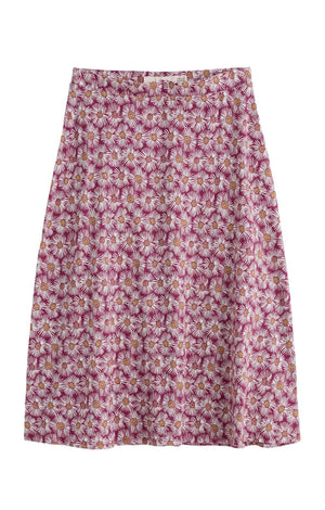 Seasalt Cornwall Rose Skirt Calf in Painted Asters Dark Freesia