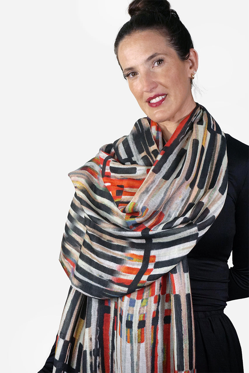 Tradition Textiles Wool Rectangle Strokes Scarf