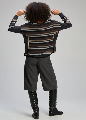 Zaket and Plover Textured Swing Jumper in Charcoal