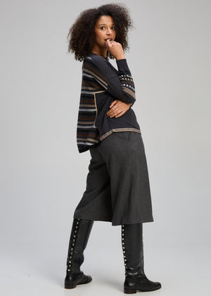 Zaket and Plover Textured Swing Jumper in Charcoal