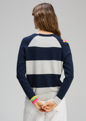 Zaket and Plover Good Energy Cardi in Dark Denim