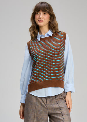 Zaket and Plover Textured Tank in Coffee