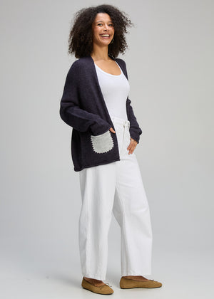 Zaket and Plover Bloom Back Cardi in Ink