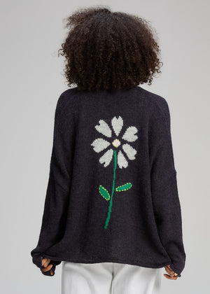 Zaket and Plover Bloom Back Cardi in Ink