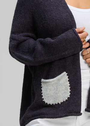 Zaket and Plover Bloom Back Cardi in Ink