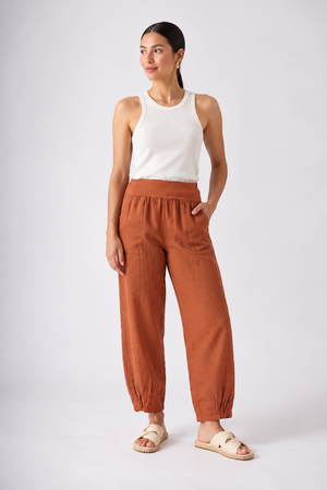 Bottega Moda Long Pant in Rust