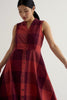 Seasalt Cornwall Sleeveless Carved Wood Dress in Lavandin Umber check