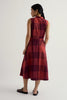 Seasalt Cornwall Sleeveless Carved Wood Dress in Lavandin Umber check
