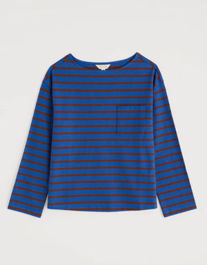 Seasalt Cornwall Beach Boat Top in Breton Ink Cocoa