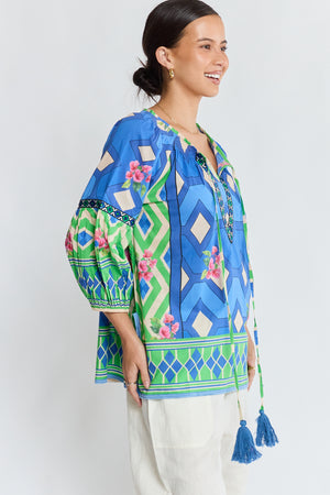 LULALIFE Bella Vista Top in Blueberry