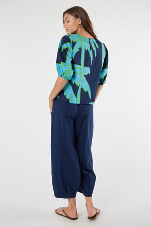 LULALIFE Colette Top in Navy