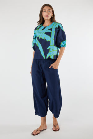 LULALIFE Colette Top in Navy