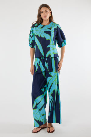 LULALIFE Colette Top in Navy