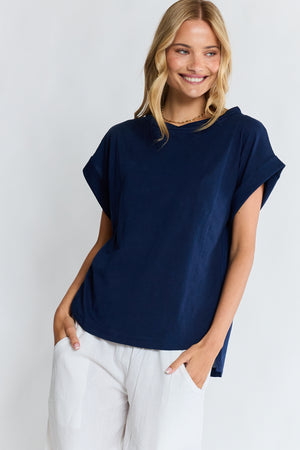 LULALIFE Holly T-Shirt in Navy