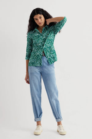 Seasalt Cornwall Larissa Shirt in Woodland Floral Dark Stem