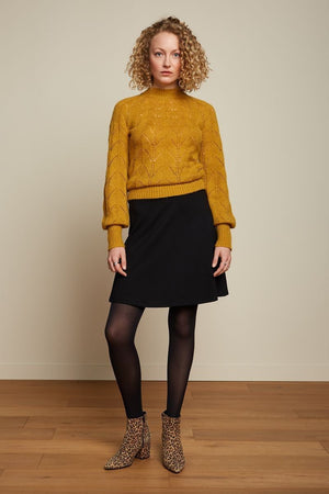 King Louie Border Skirt Milano Uni in Black