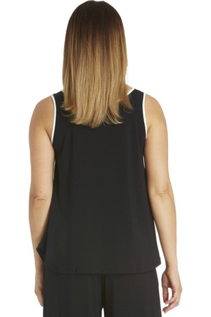 Tani V Neck Swing Tank Top in Black/White