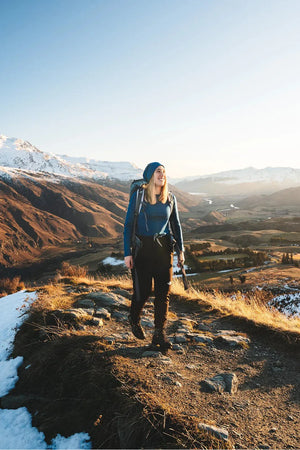 Ebony Merino Wool Self Trim Round Neck Top in Twilight