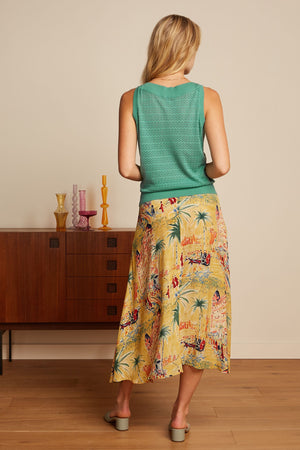 King Louie Judy Midi Skirt Serafini in Tuscan Yellow