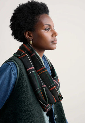 Seasalt Cornwall Pretty Circle Scarf in Rock Check Onyx