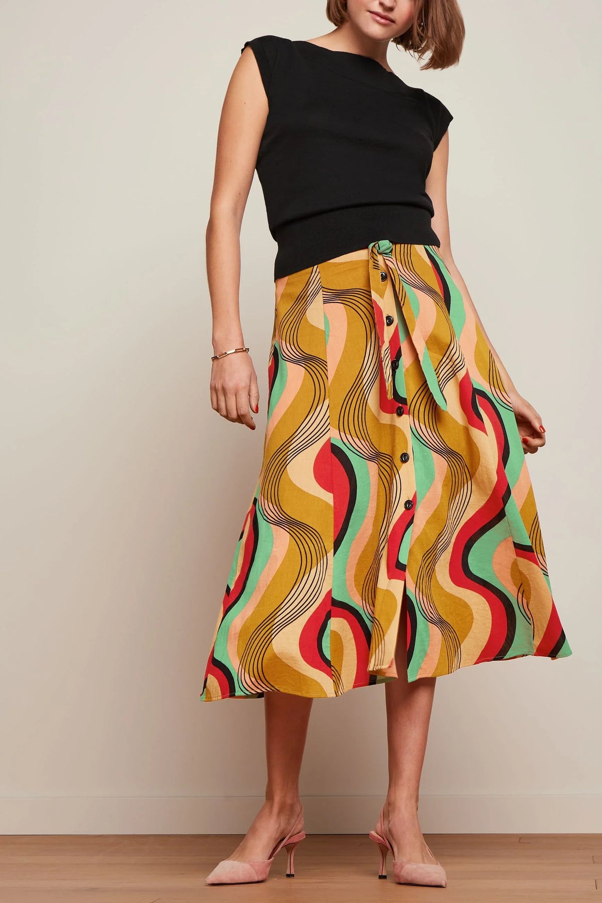 King Louie Judy Midi Skirt in Falaise