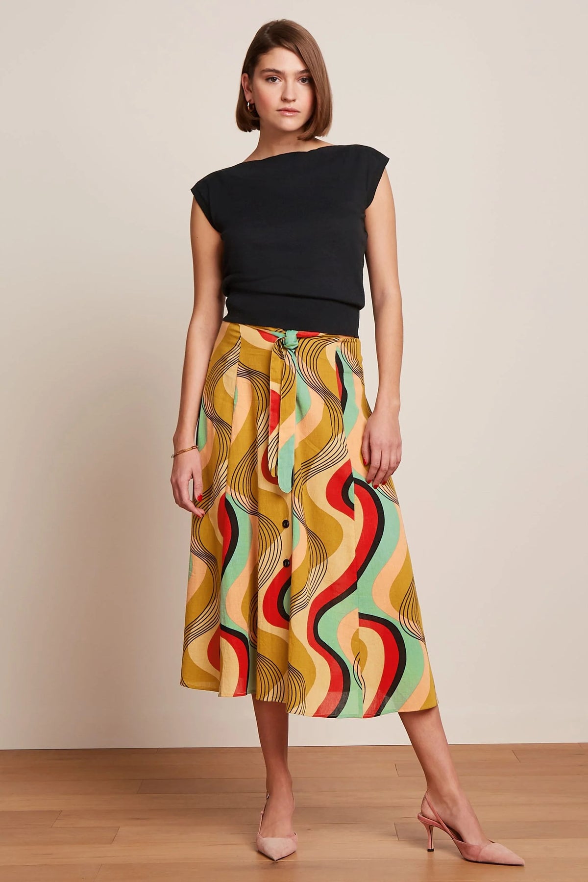 King Louie Judy Midi Skirt in Falaise