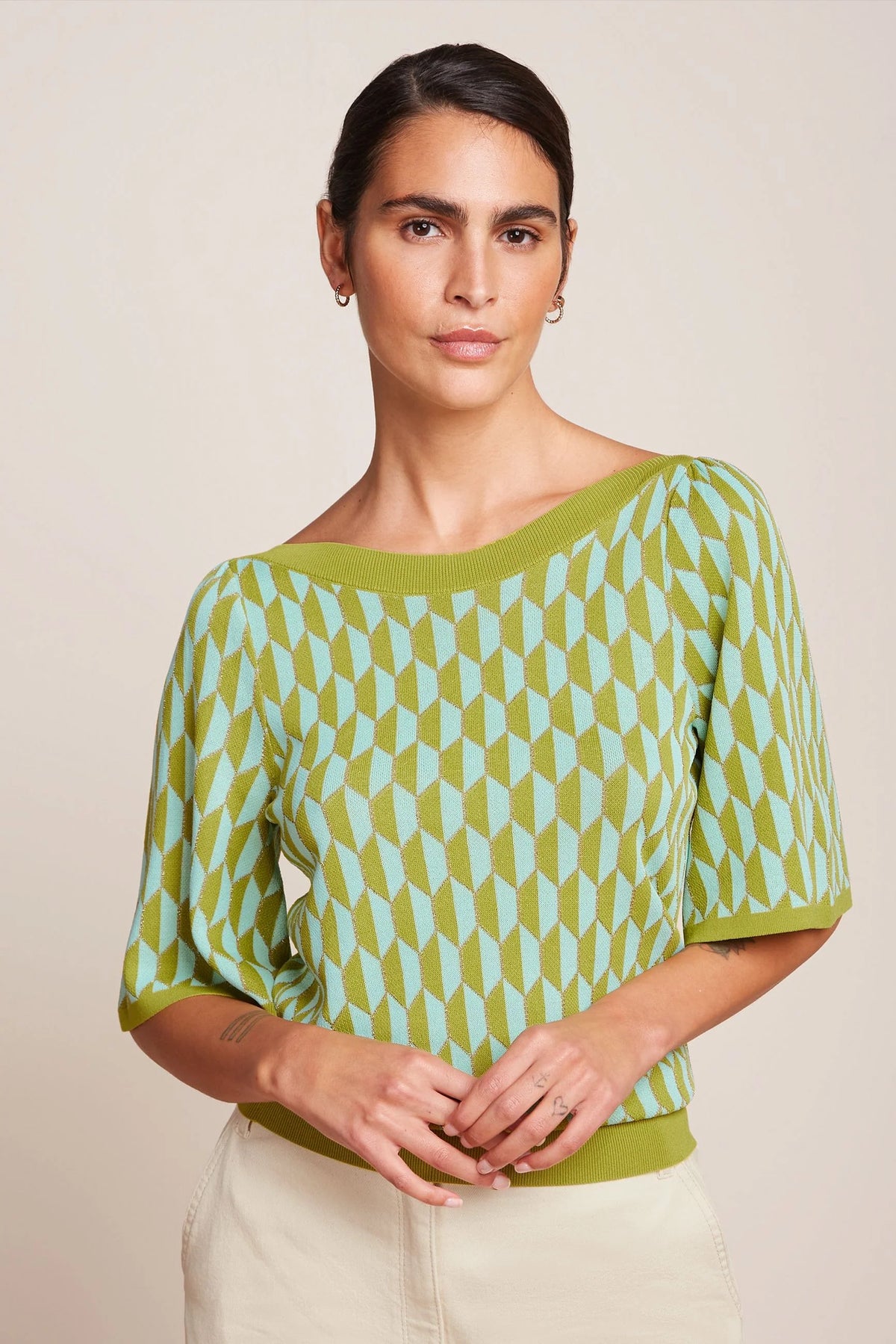 King Louie Ivy Top Wide Sleeve in Dune