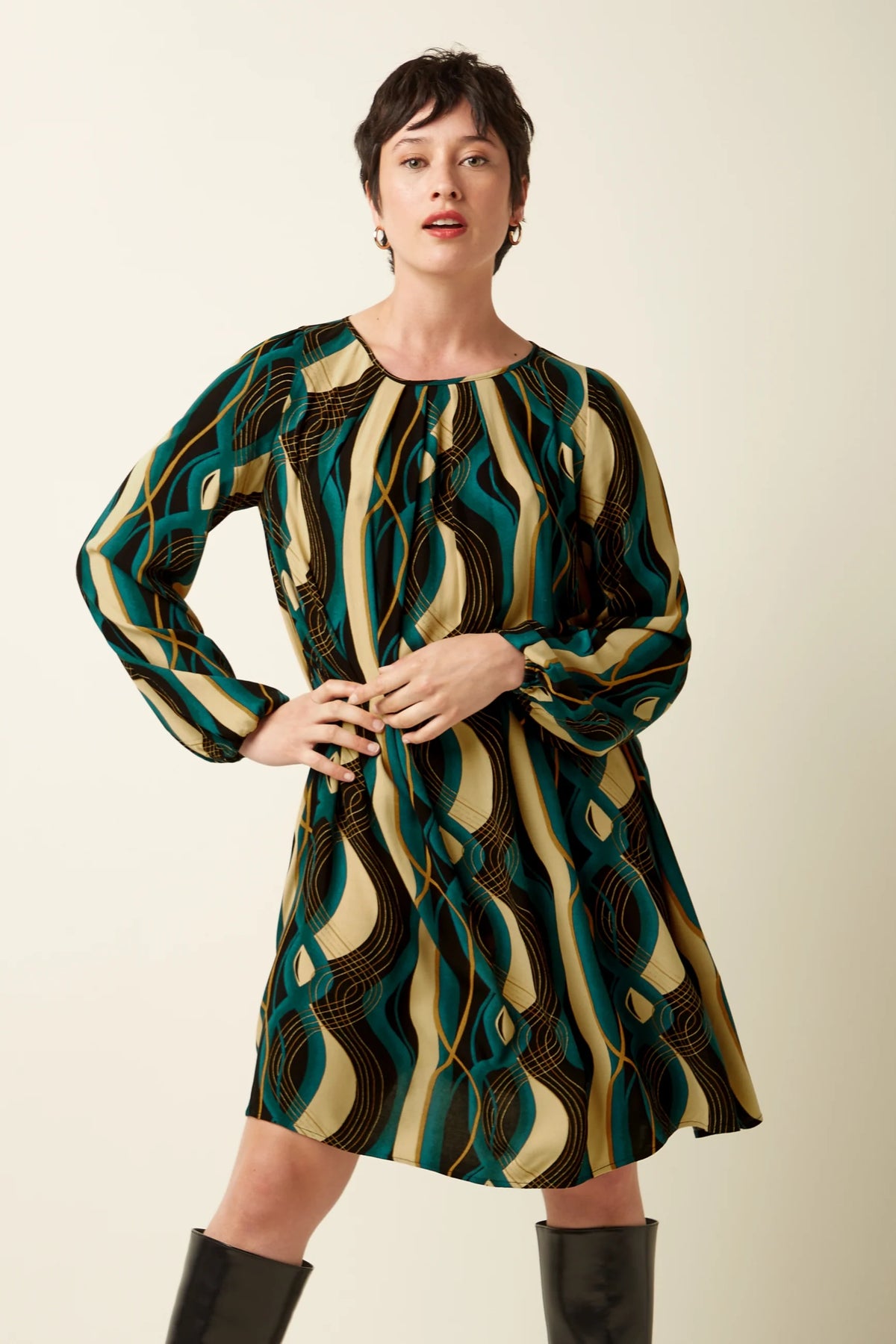 King Louie Laura Pleat Dress in Elysse