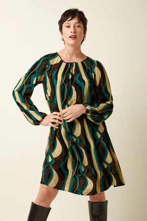 King Louie Laura Pleat Dress in Elysse