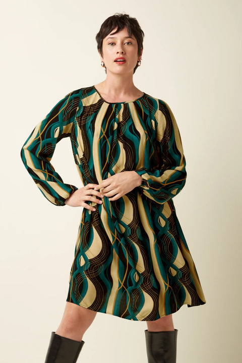 King Louie Laura Pleat Dress in Elysse