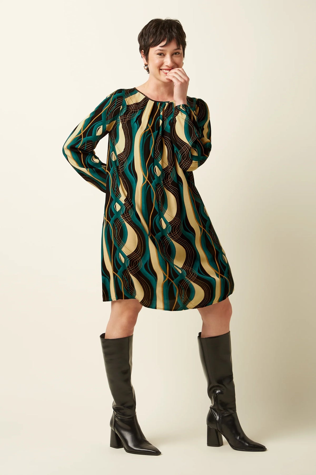 King Louie Laura Pleat Dress in Elysse
