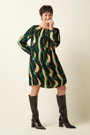 King Louie Laura Pleat Dress in Elysse