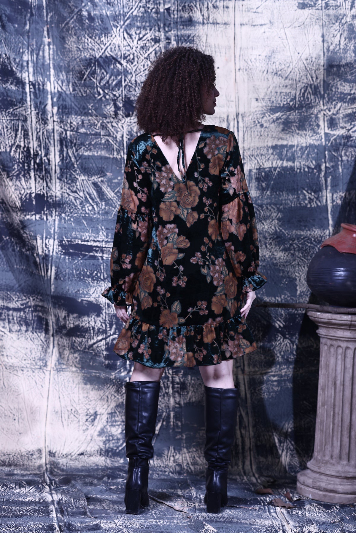 Maude Vivante Rachel Dress in Emerald Velvet