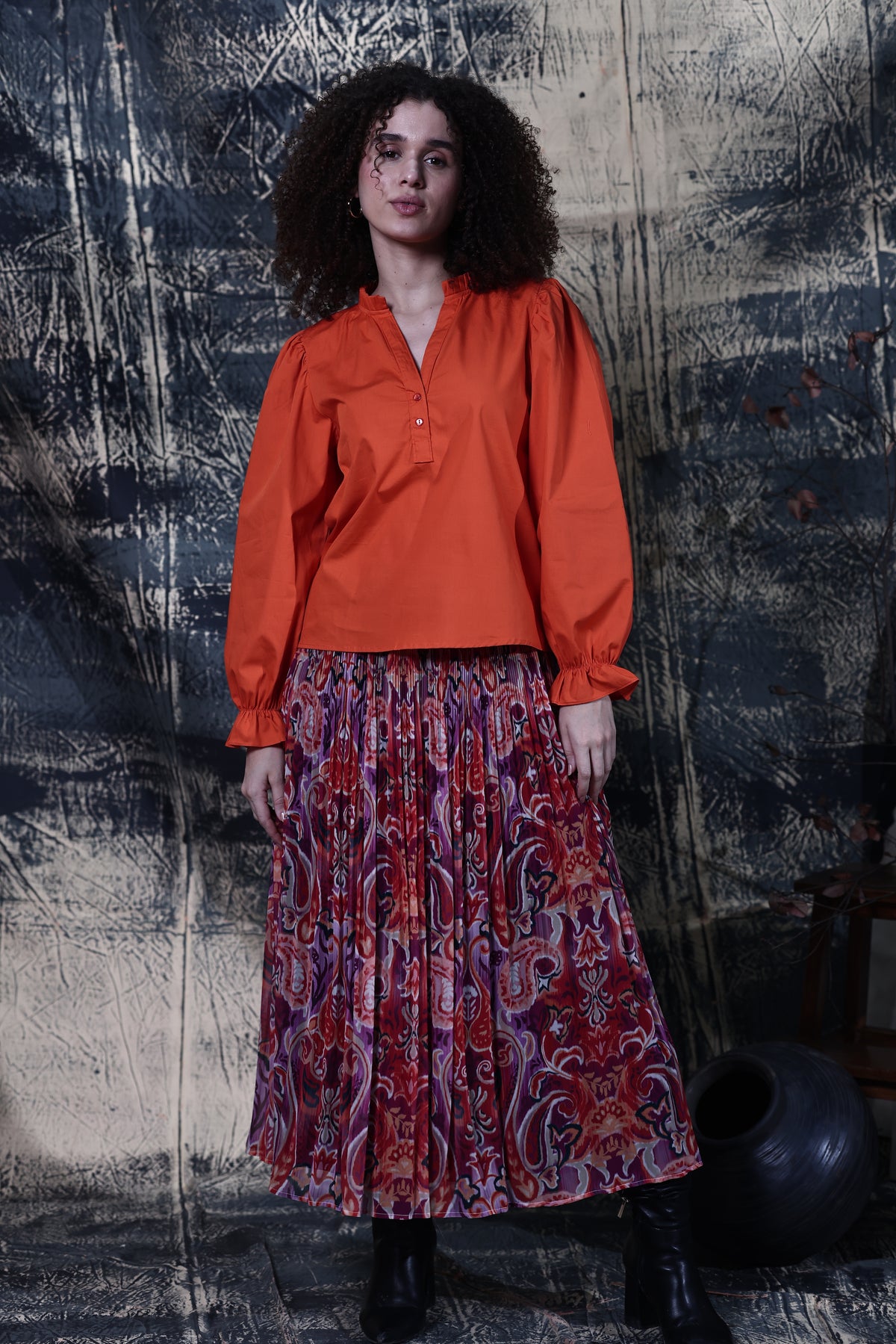 Maude Vivante Rory Blouse in Burnt Orange