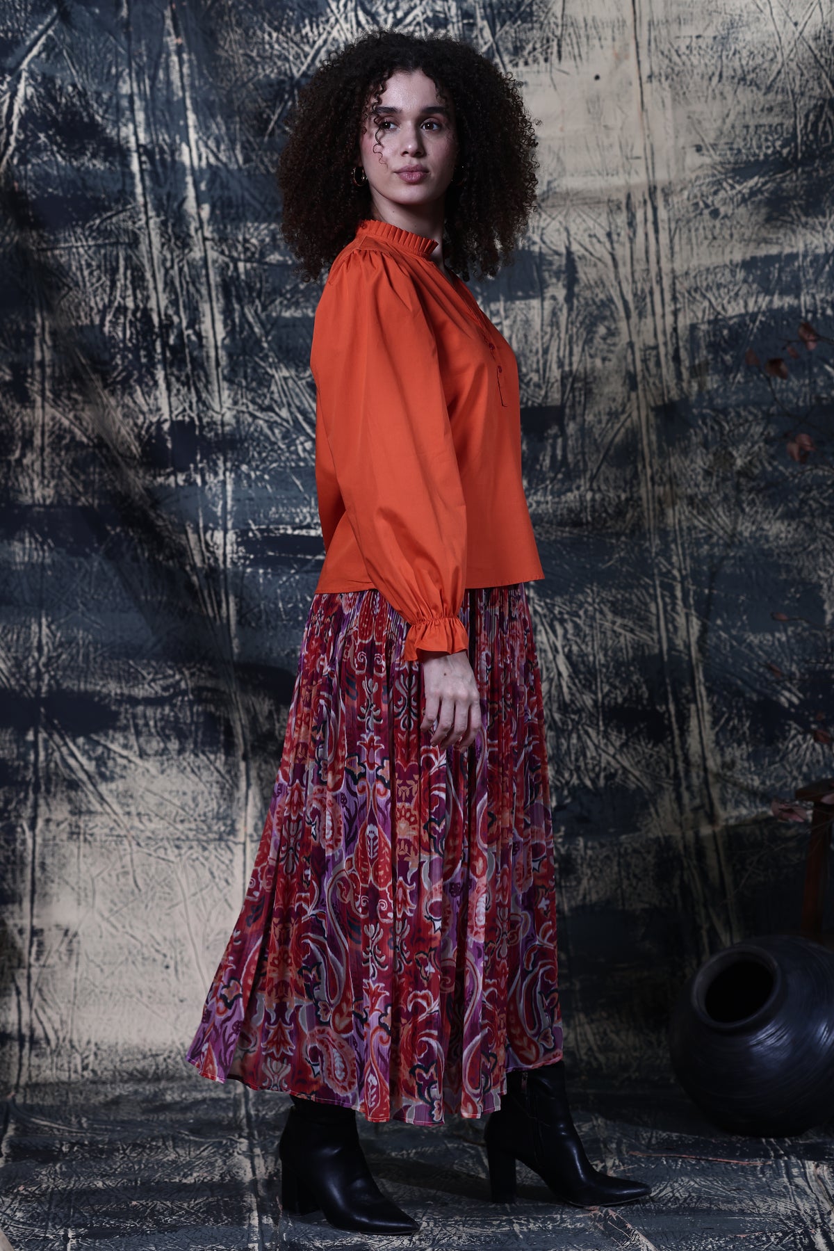 Maude Vivante Rory Blouse in Burnt Orange