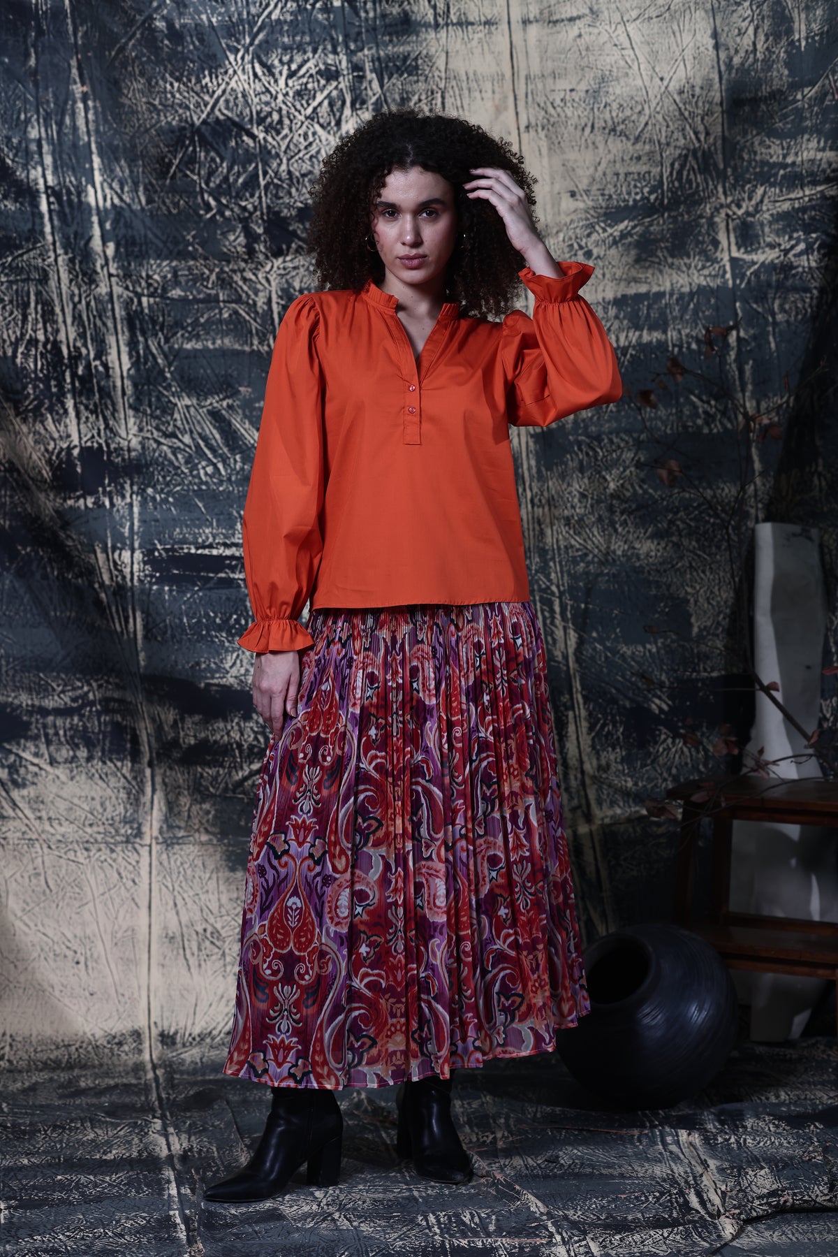 Maude Vivante Rory Blouse in Burnt Orange