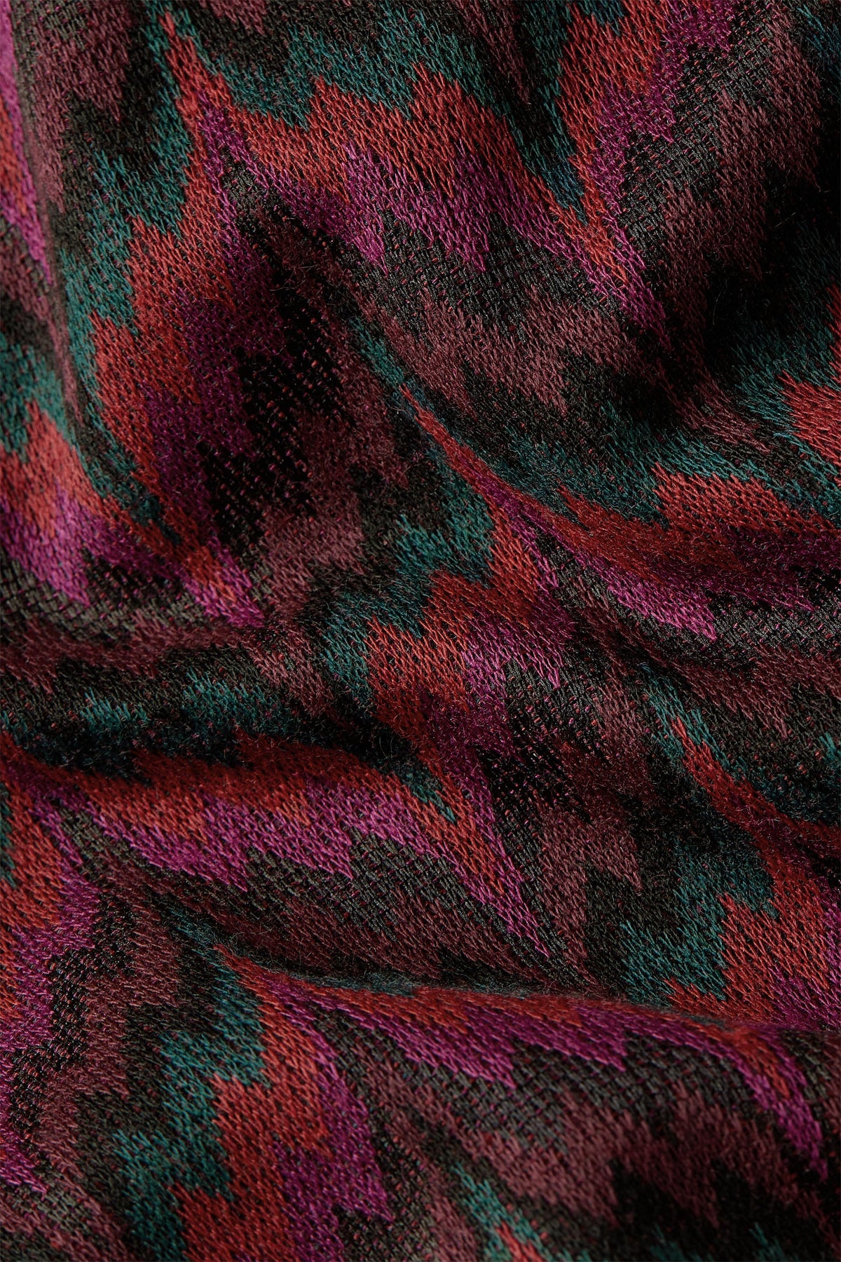 King Louie Juno Skirt Estelle Zigzag in Bordeaux Red
