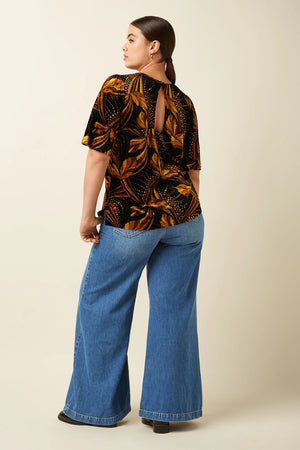 King Louie Lizzy Top Shimmy in Black